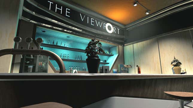 An image of The Viewport bar and its luxe finishes. 