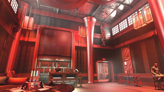 A shot of the Euphorika Bar's VIP lounge and its all-red decor. 