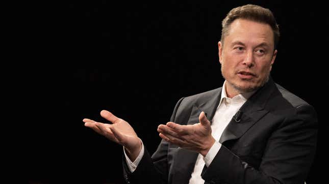 Elon Musk speaks at the 2023 Viva Tech fair in Paris.